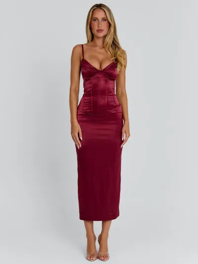 Outcast Hollie Midi Dress Burgundy