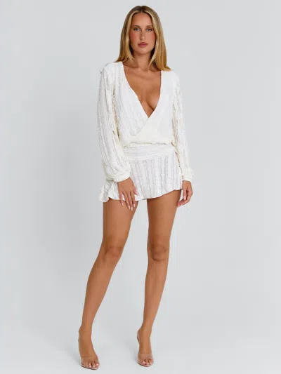 Outcast Izzy Mini Dress Cream In Neutral