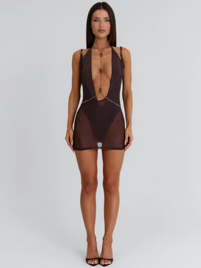 Outcast Jahli Two Piece Mini Dress Brown