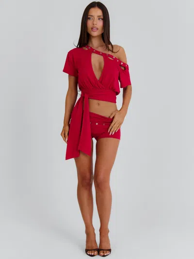 Outcast Janiya Crop Top Red