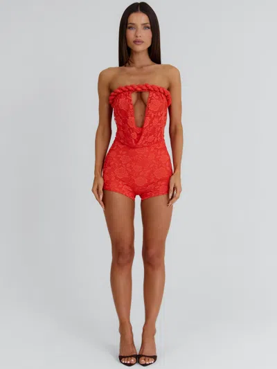 Outcast Jaylee Playsuit Coral In Red