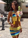 Outcast Juleah Crop Top Yellow Stripe