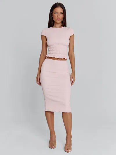 Outcast Junie Midi Skirt Baby Pink