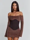 Outcast Juno Mini Dress Brown In Brown