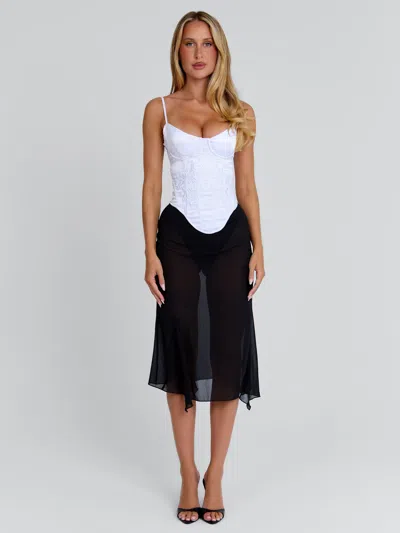 Outcast Kailen Midi Dress White Black In Multi