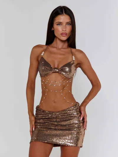 Outcast Kella Mini Dress Bronze