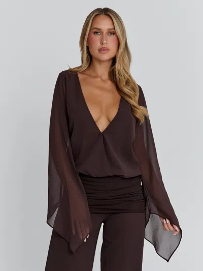 Outcast Lenna Top Chocolate In Brown