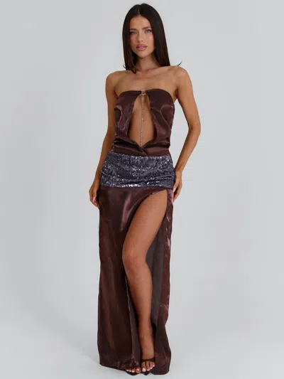 Outcast Lezeth Maxi Dress Brown