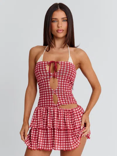 Outcast Lorena Mini Dress Red Gingham