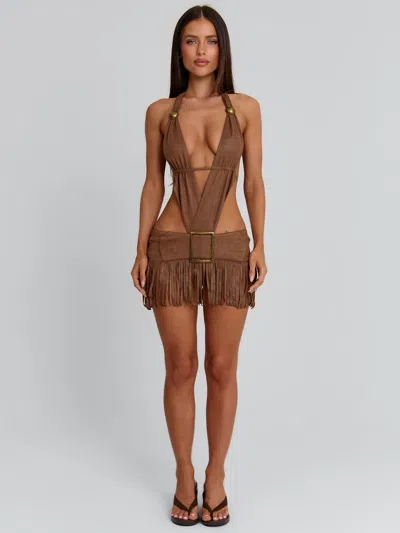 Outcast Loure Mini Dress Brown