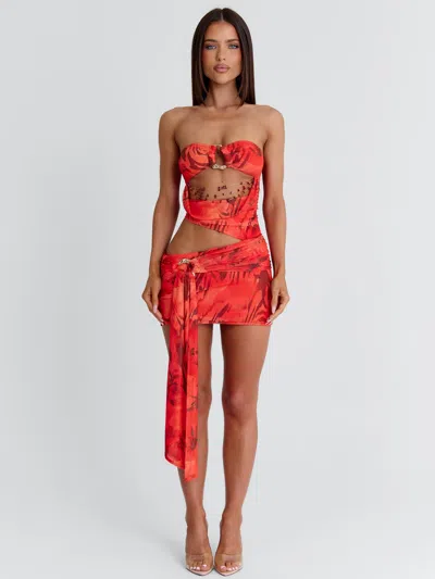 Outcast Lowen Mini Dress Scarlet Mirage