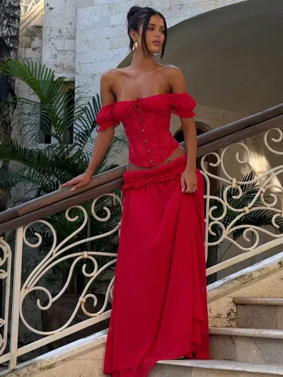 Outcast Lubela Corset Top Red