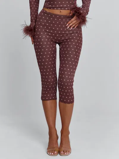 Outcast Mahria Pant Brown Polka Dot