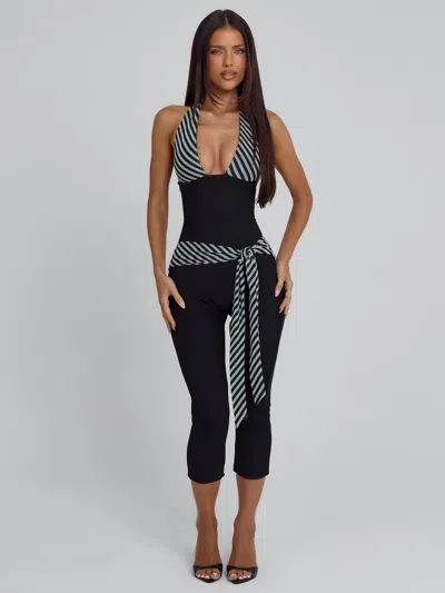 Outcast Malani Capri Jumpsuit Black Stripe