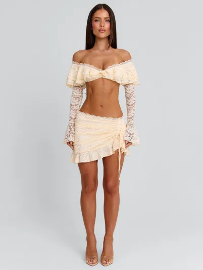 Outcast Marcella Mini Skirt Cream
