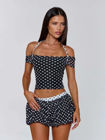 Outcast Marlowe Top Black Polka Dot In Blue