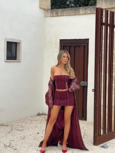 Outcast Martine Mini Skirt Burgundy