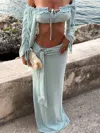 Outcast Milae Maxi Skirt Blue