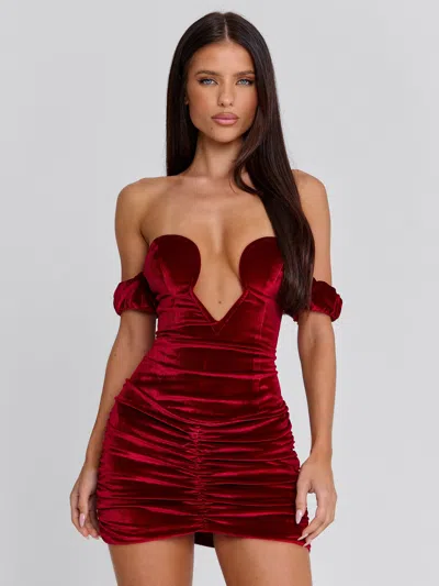 Outcast Narnie Mini Dress Red In Burgundy
