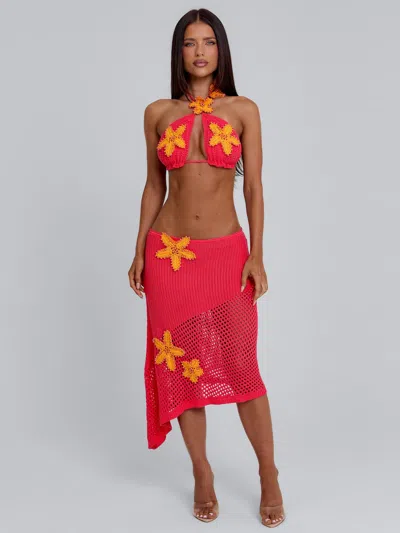 Outcast Natalie Skirt Coral In Red