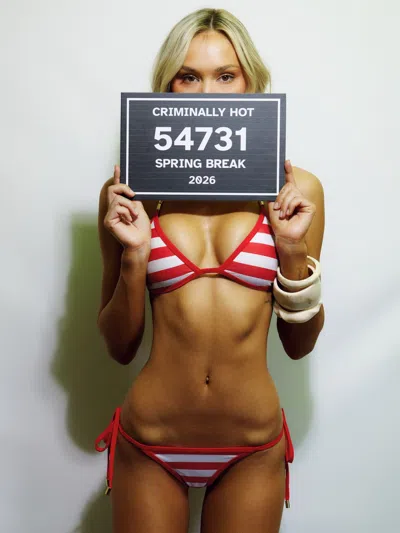 Outcast Nicolette Bikini Top Red White Stripe