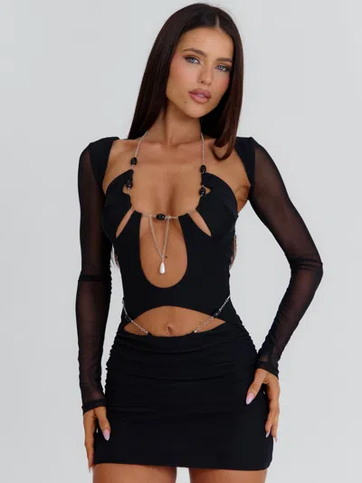 Outcast Niki Long Sleeve Mini Dress Black