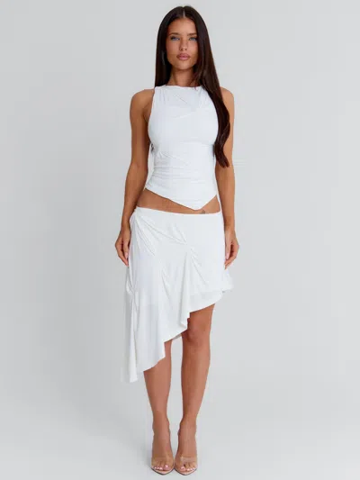 Outcast Noemai Midi Skirt White