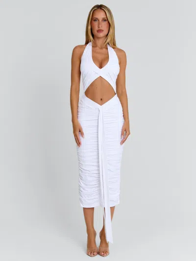 Outcast Omery Midi Dress White