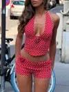Outcast Piai Corset Top Polka Dot Red