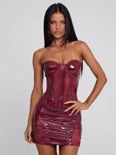 Outcast Praiano Mini Dress Red In Purple