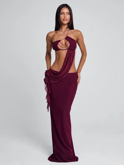 Outcast Raer Maxi Dress Burgundy