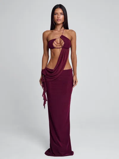 Outcast Raer Maxi Dress Burgundy