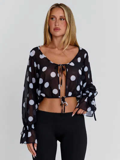 Outcast Revi Top Black Polka Dot