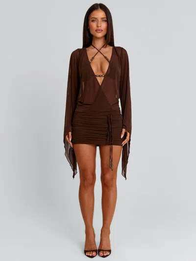 Outcast Roberta Mini Dress Chocolate