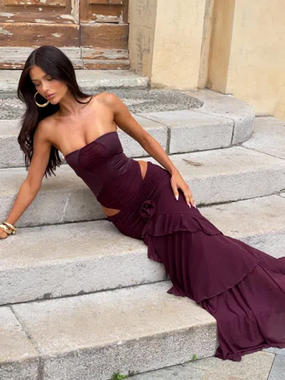 Outcast Roe Maxi Skirt Dark Mauve