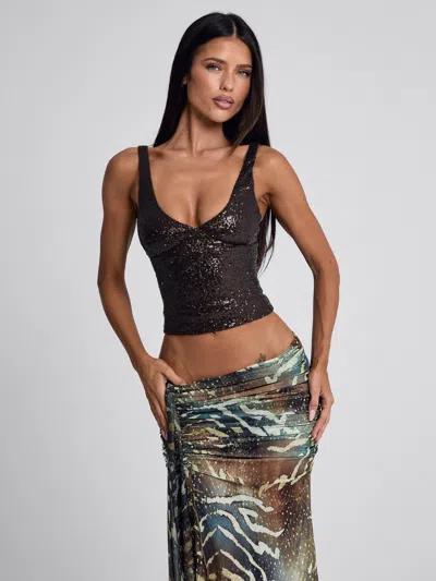 Outcast Roei Corset Top Dark Brown