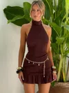 Outcast Rolo Mini Dress Chocolate