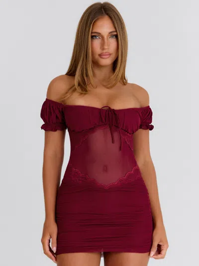 Outcast Rosemary Mini Dress Burgundy
