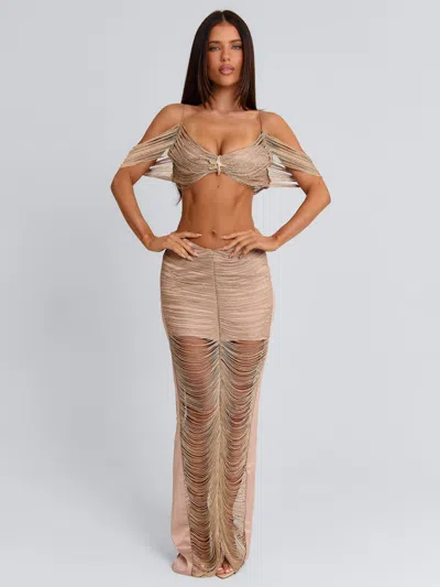 Outcast Rowan Maxi Skirt Gold