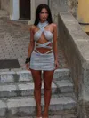 Outcast Slyvia Mini Skirt Silver