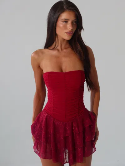 Outcast Tamzy Mini Dress Red