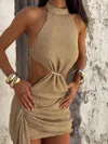 Outcast Tiziana Mini Dress Gold