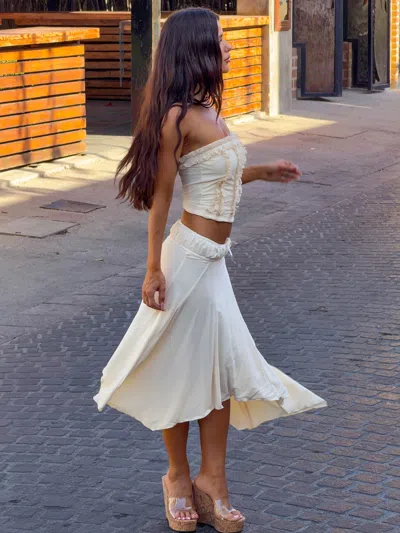 Outcast Val Midi Skirt Cream