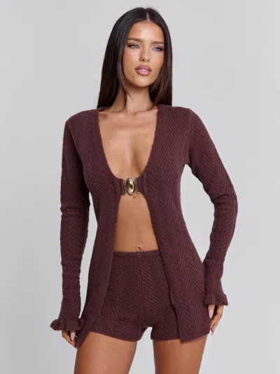 Outcast Velma Top Chocolate In Burgundy