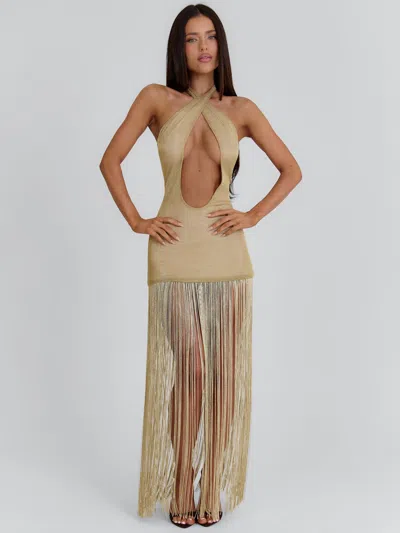 Outcast Vivvian Maxi Dress Gold