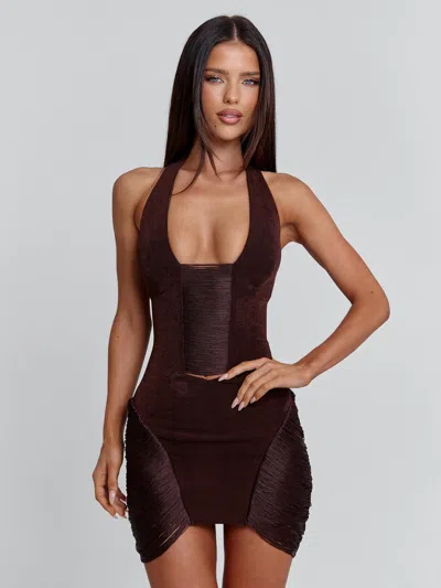 Outcast Zephyria Mini Dress Chocolate