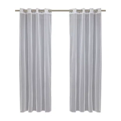 Outdoor Decor By Commonwealth Outdoor Decor No Se'em Grommet Top Sheer Single Outdoor Curtain Panel In White