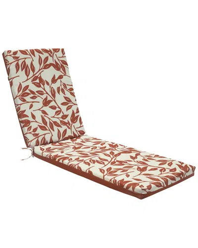 Outdoor Decor By Commonwealth Ruby Red Outdoor Printed Leaves Lounger Cushion In Multi