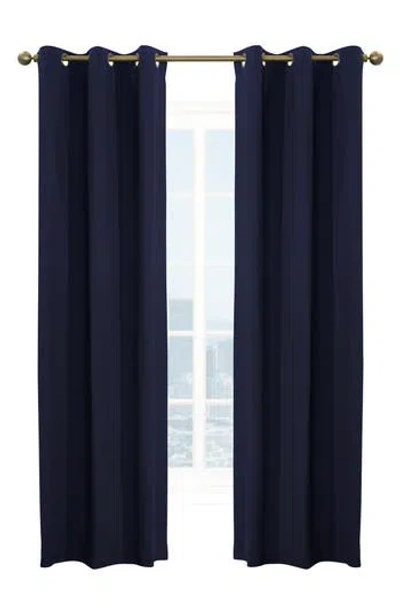 Outdoor Decor By Commonwealth Set Of 2 Cotton Curtain Panels In Blue