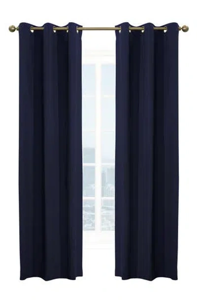 Outdoor Decor By Commonwealth Set Of 2 Cotton Curtain Panels In Blue